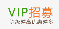 现代简洁VIP招募艺术字素材