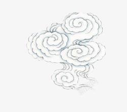 白色中国风云朵装饰图案素材
