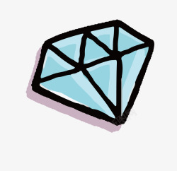 卡通简洁扁平化蓝色钻石素材
