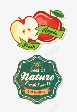 复古水果标签图标图标