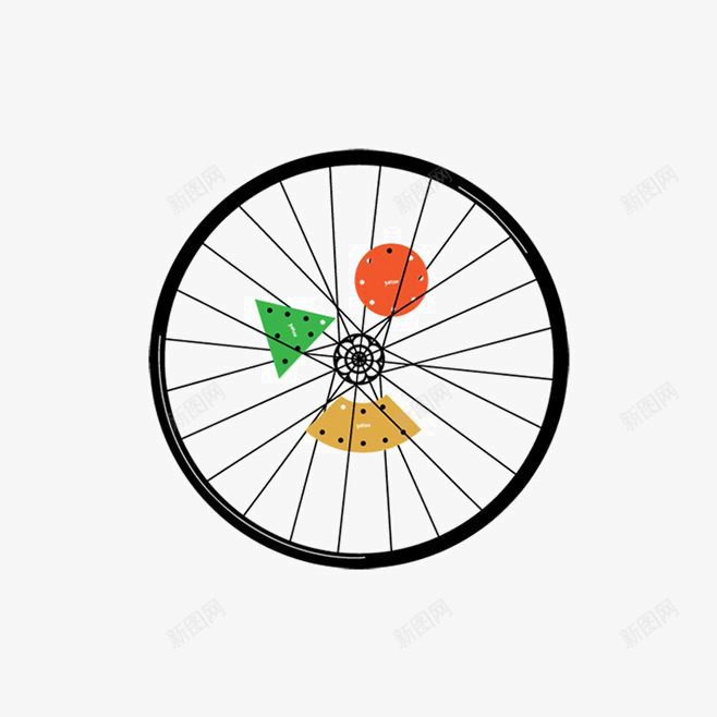 创意自行车车轮png免抠素材_新图网 https://ixintu.com 商业 实物 自行车配件 运动 配件