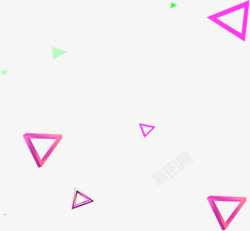 粉色卡通漂浮三角素材