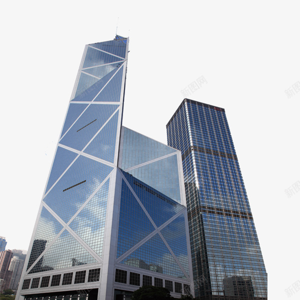 城市建筑png免抠素材_新图网 https://ixintu.com 城市建筑 玻璃墙 蓝色 高楼