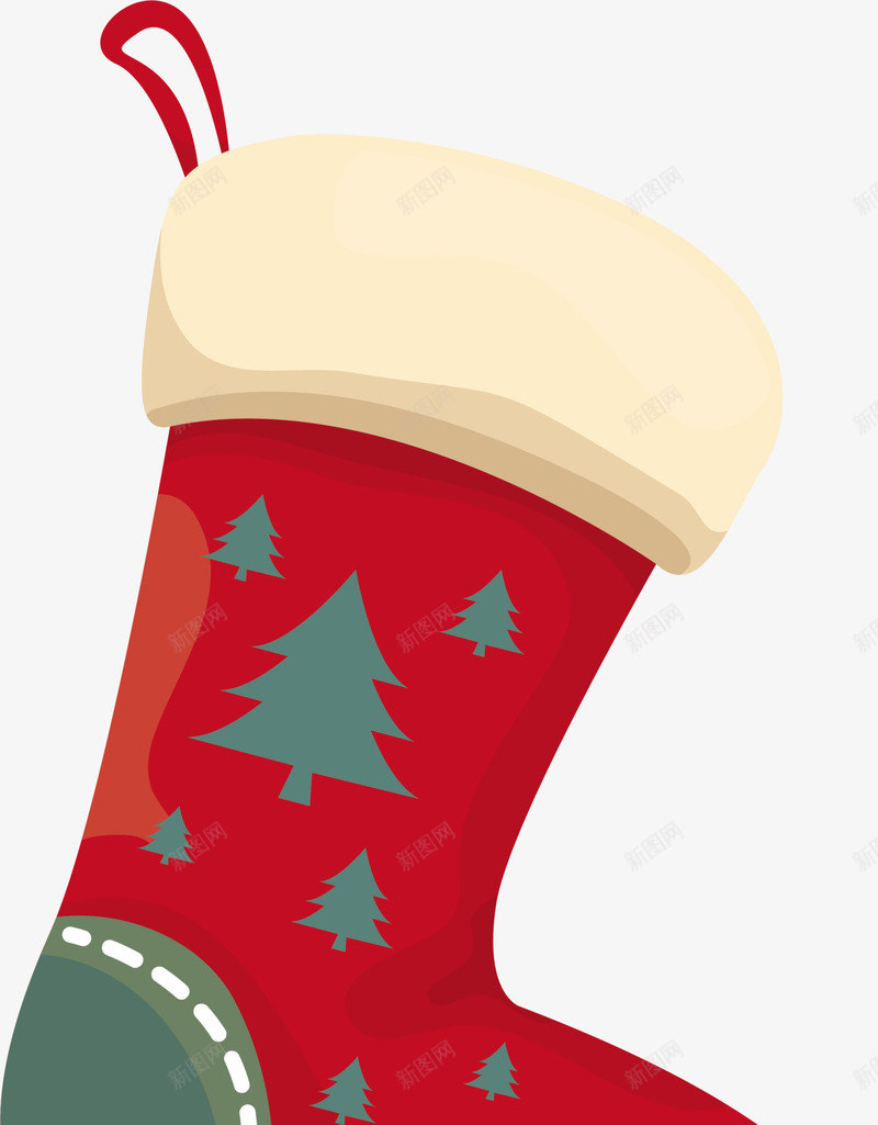 圣诞节红色圣诞袜png免抠素材_新图网 https://ixintu.com 冬季圣诞袜 圣诞树挂饰 圣诞节袜子 圣诞袜挂饰 红色圣诞袜 绿色圣诞树