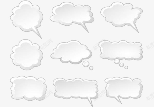 对话语音云朵png免抠素材_新图网 https://ixintu.com 云朵 对话语音 气泡 白云 聊天气泡