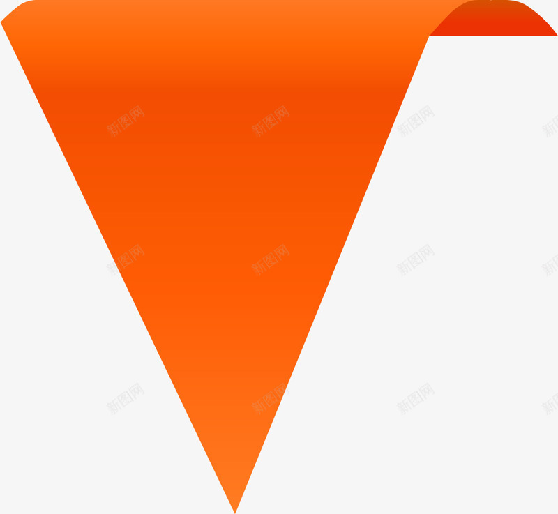 手绘橙色三角形png免抠素材_新图网 https://ixintu.com 三角形 小清新 手绘 橙色 渐变 简约 线条