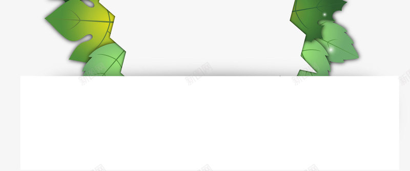 长方形树叶边框png免抠素材_新图网 https://ixintu.com 树叶圈 树叶标签 树叶边框 绿色 花环 长方形