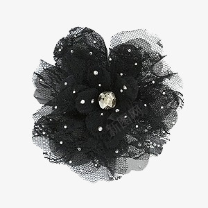 黑色蕾丝花朵型发夹png免抠素材_新图网 https://ixintu.com 发夹 头饰 花卉 蕾丝 黑色