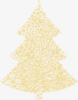 拼凑圣诞树金色星星拼图圣诞树矢量图高清图片