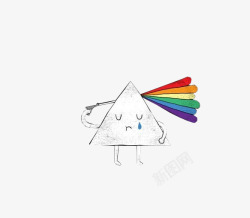 创意彩虹三角形素材