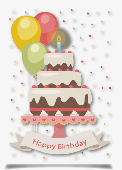 点的带彩色点的生日蛋糕卡矢量图高清图片