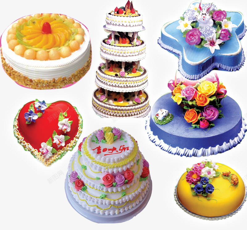 花式蛋糕png免抠素材_新图网 https://ixintu.com 定制蛋糕卡通 心形蛋糕图片 水果蛋糕图片 生日蛋糕素材 花卉素材 蛋糕图片素材