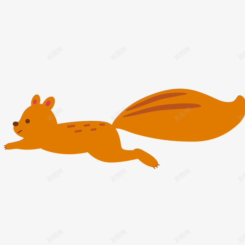 手绘卡通奔跑的松鼠png免抠素材_新图网 https://ixintu.com 动漫 动物 动画 卡通松鼠 奔跑的松鼠 松鼠