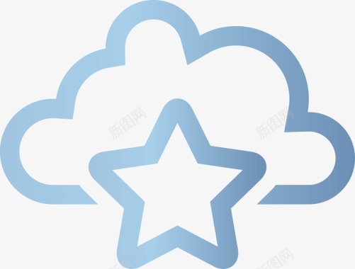 云朵五角星logo图标图标