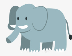 大象简笔画卡通扁平化大象动物高清图片