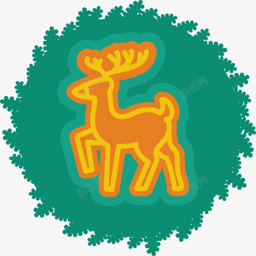 圣诞节鹿花环圣诞节花圈png免抠素材_新图网 https://ixintu.com Christmas deer wreath xma xmas 圣诞节 花环 鹿