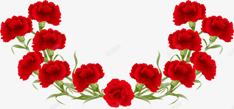 红色康乃馨边框png免抠素材_新图网 https://ixintu.com 康乃馨 手绘花朵 红色花朵 花卉 花朵 花朵装饰 边框