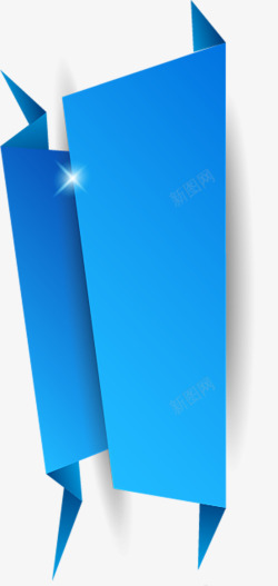 蓝色折纸对话框素材