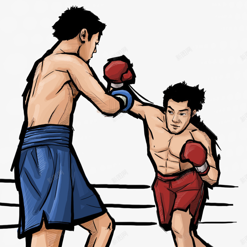 拳击比赛运动员png免抠素材_新图网 https://ixintu.com 人物 体育 卡通人物 拳击 拳击比赛 矢量人物 运动 运动员