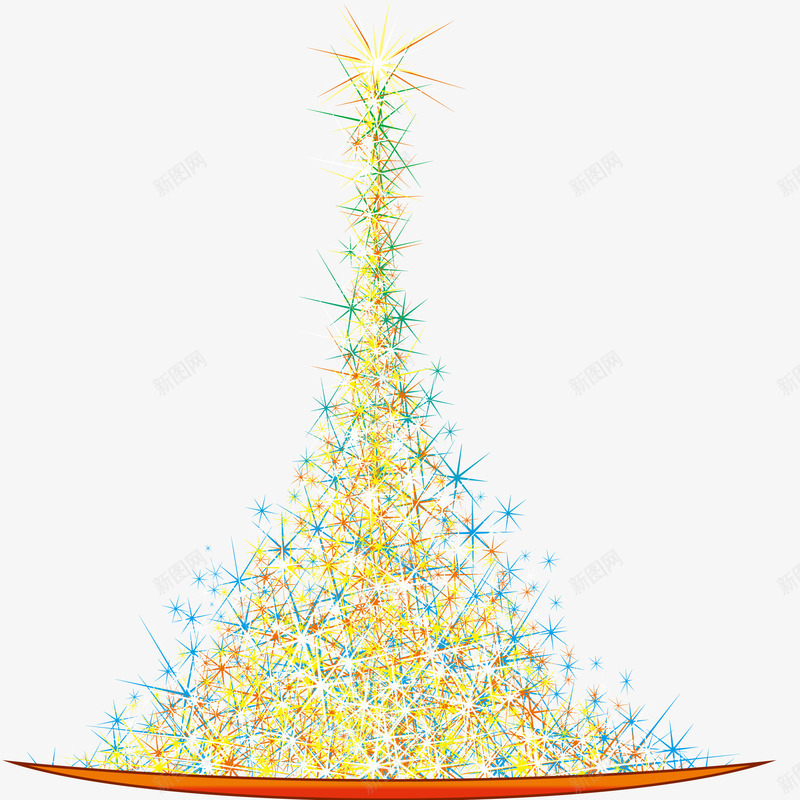 星光闪闪装饰圣诞树png免抠素材_新图网 https://ixintu.com 圣诞树 圣诞节 星光 点光 装饰图案