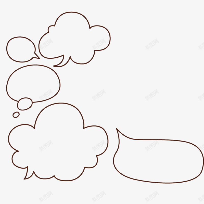 漂浮的对话框png免抠素材_新图网 https://ixintu.com 云朵 卡通 对话框 手绘 漂浮