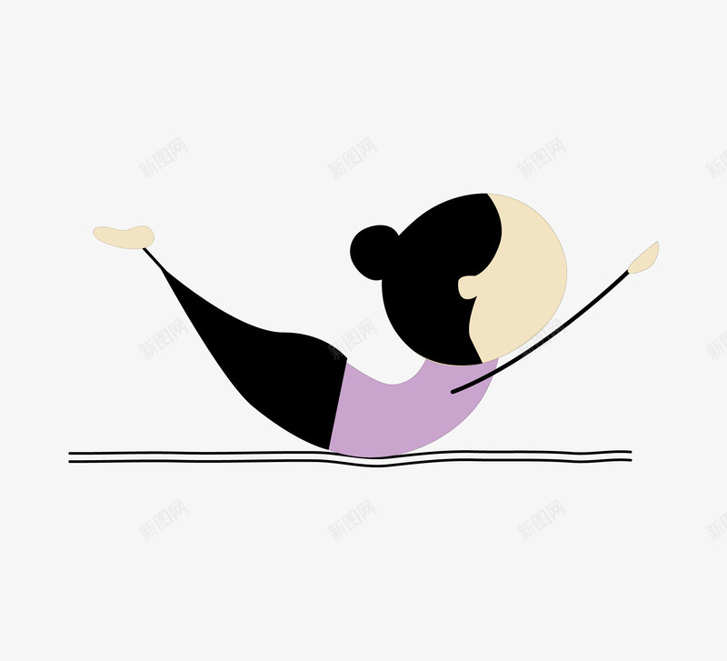 做瑜伽锻炼的人手绘图png免抠素材_新图网 https://ixintu.com 人物 卡通 女孩 瑜伽动作 瑜伽运动 简图 锻炼