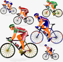 赛车骑行自行车运动员矢量图高清图片