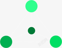 圆文本框绿色圆块流程图高清图片
