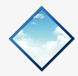 蓝天白云相框方块蓝天高清图片