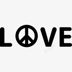 嬉皮士爱与和平的象征图标高清图片