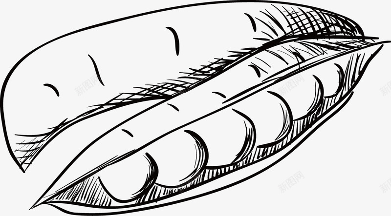 豌豆矢量图图标ai_新图网 https://ixintu.com 简笔画 素描 黑白画 矢量图