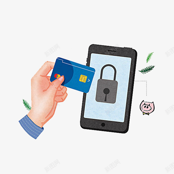 安全的密码锁png免抠素材_新图网 https://ixintu.com 一只手 卡通 密码锁 手机 手绘 简笔 银行卡