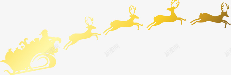 圣诞节黄色麋鹿拉车png免抠素材_新图网 https://ixintu.com 圣诞礼物 圣诞老人 圣诞节 麋鹿拉车 黄色雪橇 黄色麋鹿
