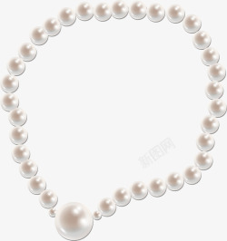 白色的珍珠美丽精致珍珠项链矢量图高清图片
