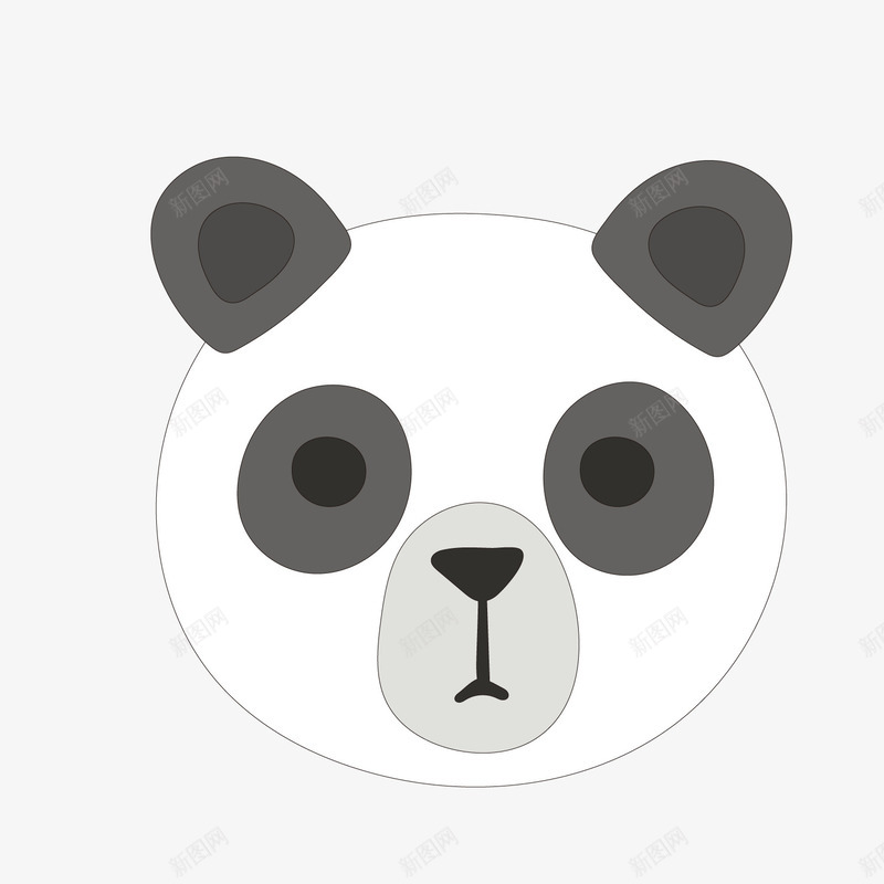 卡通熊猫头像png免抠素材_新图网 https://ixintu.com 卡通动物 熊猫头像 熊猫眼 背景装饰 黑白熊猫
