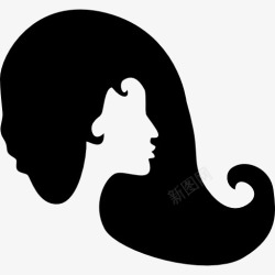 头发形状女人的头发图标高清图片