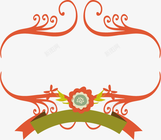 花朵标签线框png免抠素材_新图网 https://ixintu.com 框 花朵 花环
