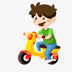 骑电动车骑电动车的男孩矢量图高清图片