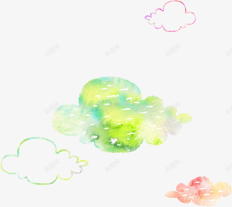 开学季彩色云彩海报png免抠素材_新图网 https://ixintu.com 云彩 开学 彩色 海报