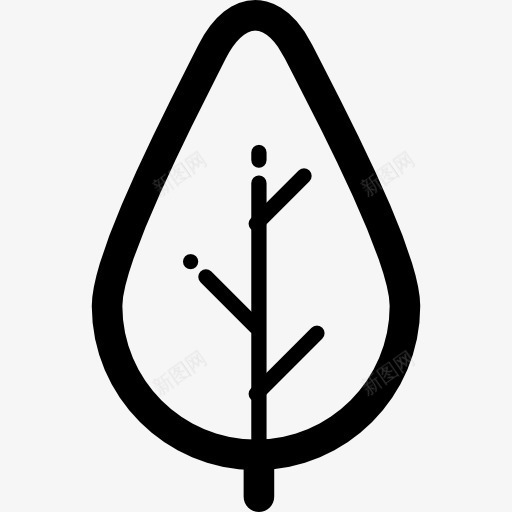 树叶子的轮廓形状图标png_新图网 https://ixintu.com 勾勒出轮廓 叶 形状 树 自然