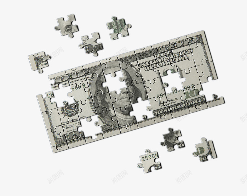 创意钱币上的拼图png免抠素材_新图网 https://ixintu.com 创意钱币上的拼图 理财 货币 金融 钱币