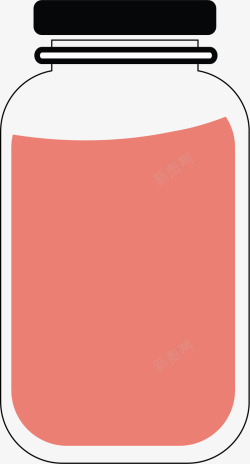 红色液体罐子矢量图素材
