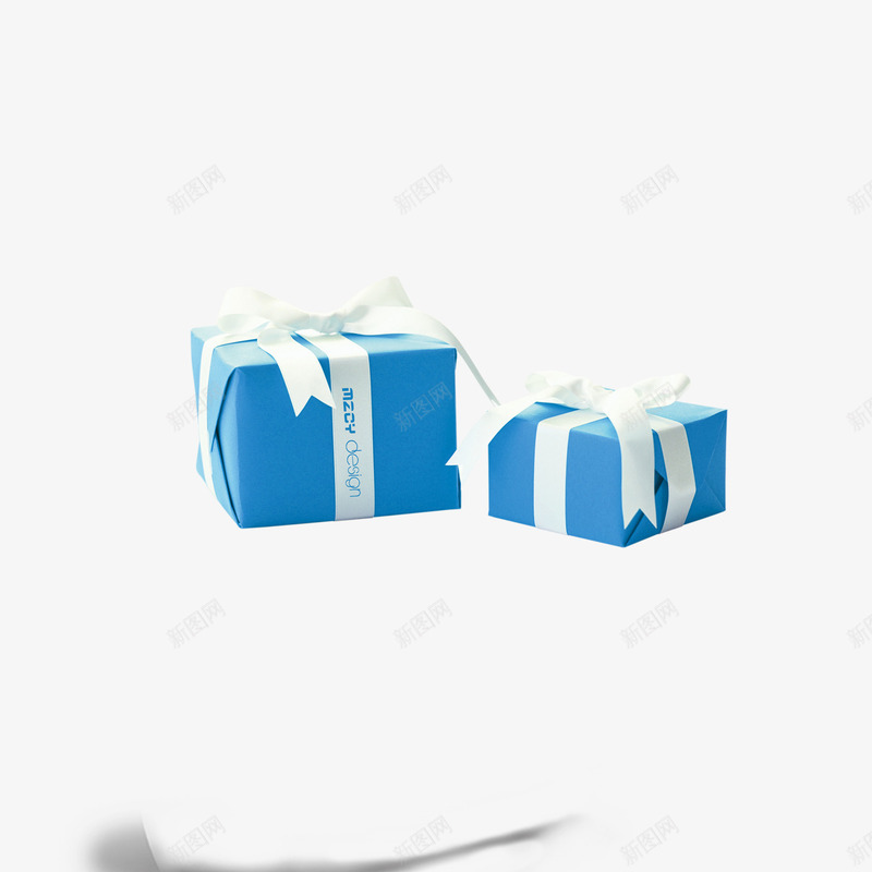 蓝色礼盒psd免抠素材_新图网 https://ixintu.com 元素 图案 礼物 礼盒 装饰