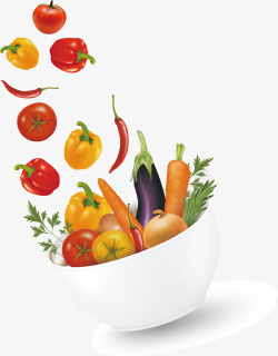 碗里蔬菜从碗里飞出去的蔬菜高清图片