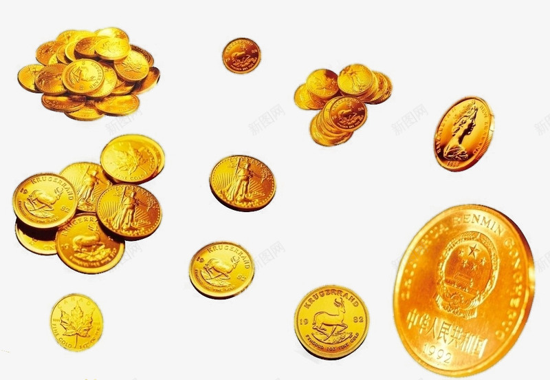 一堆金币png免抠素材_新图网 https://ixintu.com 古币 货币 金币素材 钱币 黄色金币