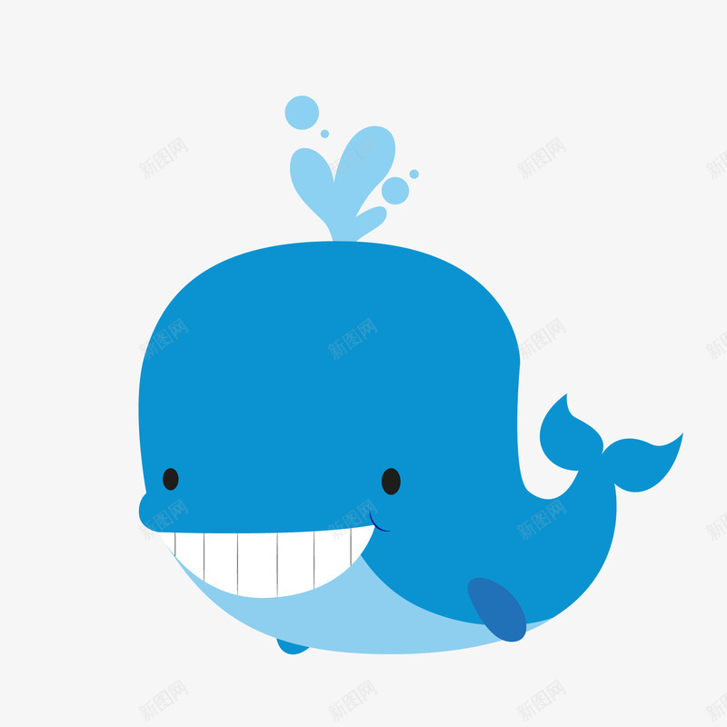 蓝色的鲸鱼动物矢量图ai免抠素材_新图网 https://ixintu.com 动物设计 卡通 扁平化 海洋动物 蓝色 鲸鱼 矢量图