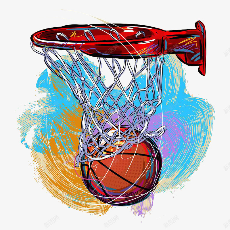 彩绘手绘风格篮球png免抠素材_新图网 https://ixintu.com 图案 彩绘风格 彩色 手绘风格 篮球 篮球手绘 装饰