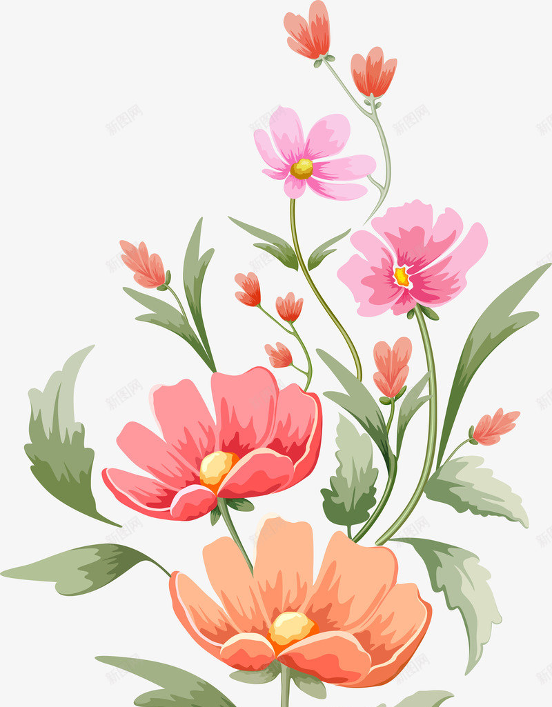 春季盛开的鲜花png免抠素材_新图网 https://ixintu.com 唯美 手绘 水彩 漂亮 花卉 花朵 装饰