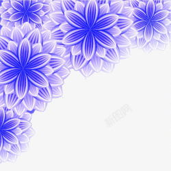 紫色鲜花手绘插画素材