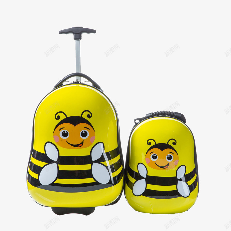 儿童蜜蜂拉杆箱png免抠素材_新图网 https://ixintu.com 产品实物 儿童 拉杆箱 蜜蜂图案 行李箱